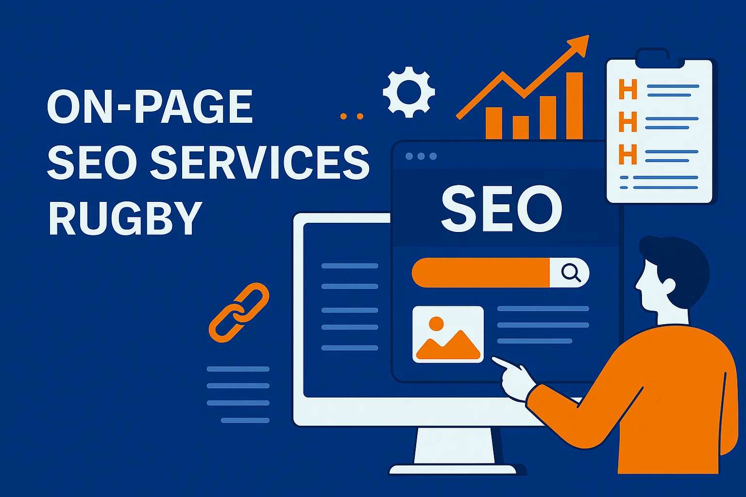 SEO Services Rugby 3 On-page SEO services in Rugby including content optimisation, metadata, and internal linking